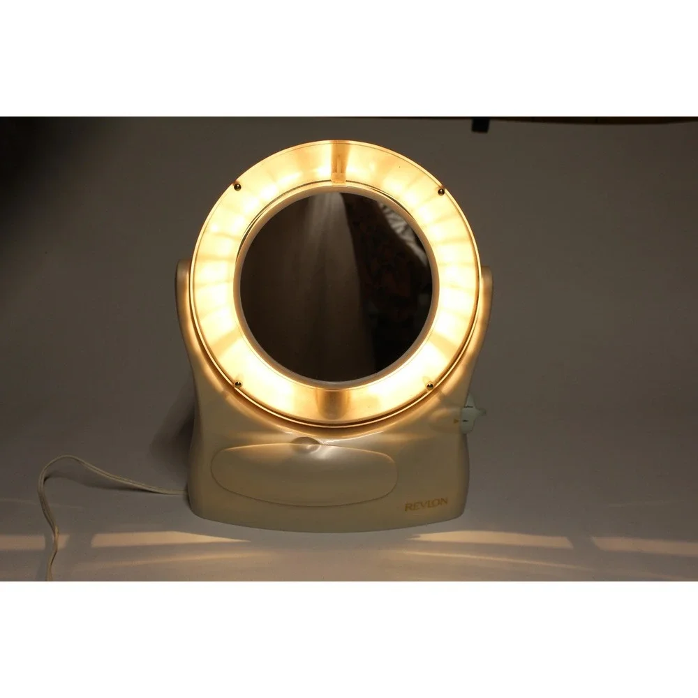 Vtg REVLON Perfect Look Halo-Light Make-Up 2 Side Mirror Electric #RV-961 Tested